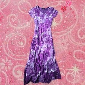 Vintage Purple Floral Maxi Dress American Angel 90s Y2K Grunge Fairycore Size 8P